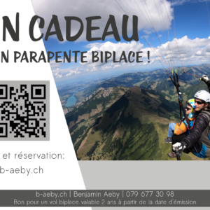 Bon cadeau vol parapente biplace